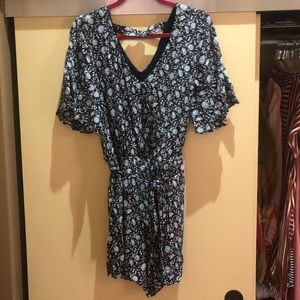 Loft flutter sleeve floral romper.